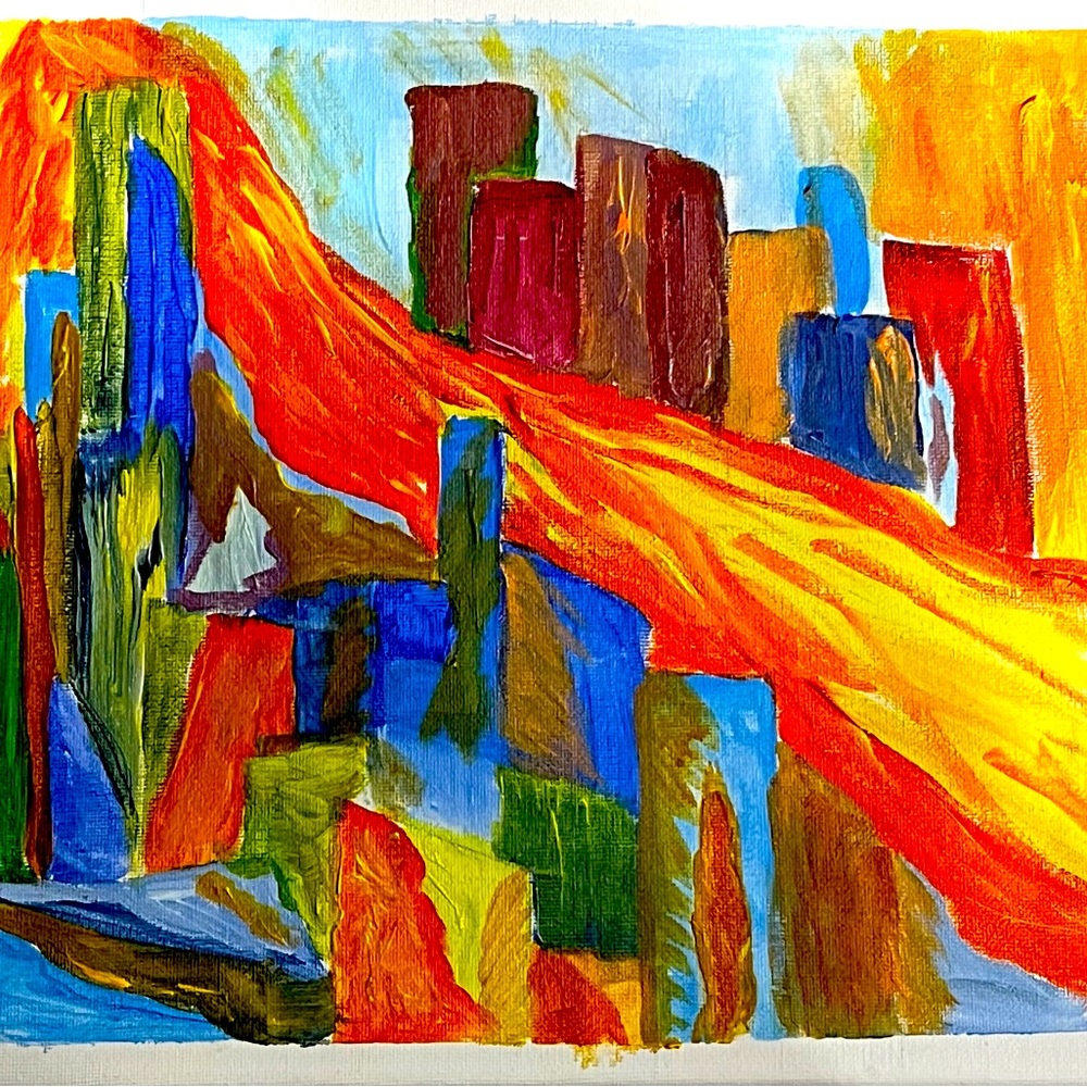 “August Heat” a Signed Original Acrylic Painting on 11x14 canvas on wood frame